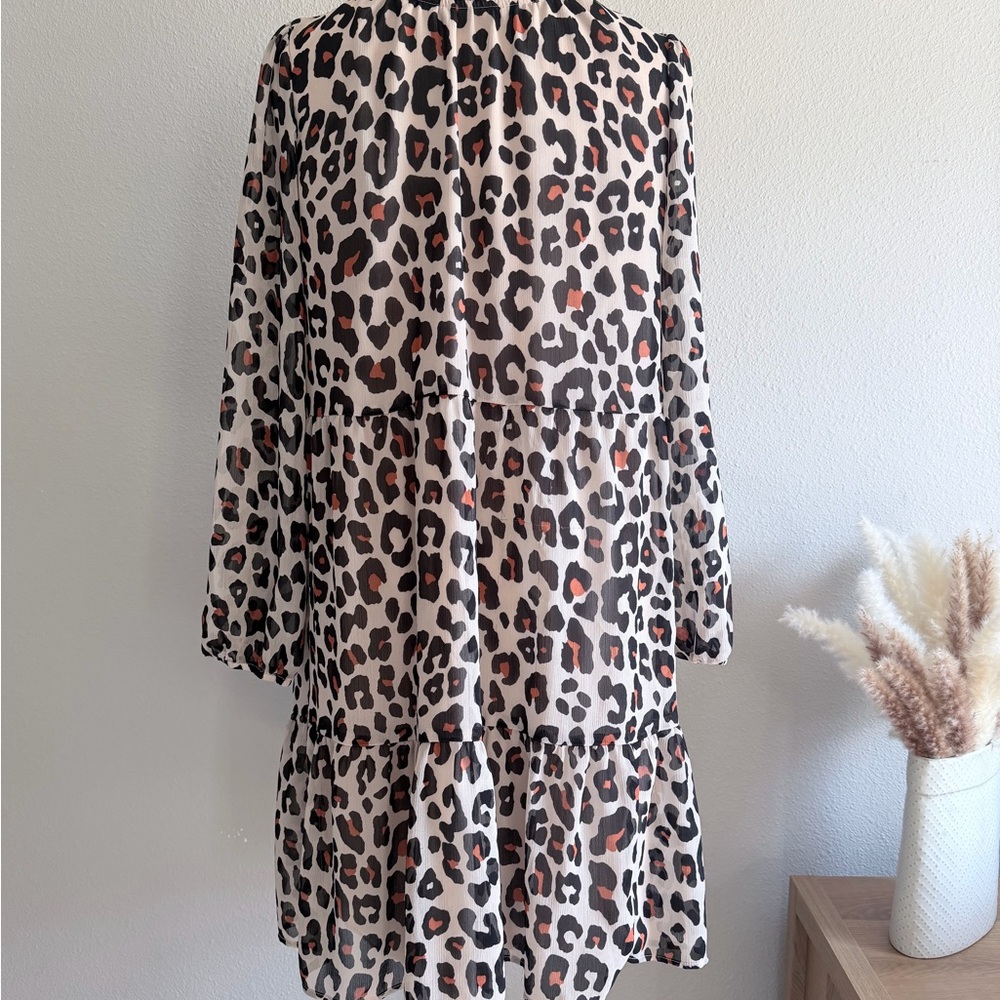 LOFT Outlet Leopard-Spot Shift Dress - Cream, Black & Rust